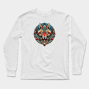 Mystic Tribal Wolf T-Shirt: Unleash Your Wild Spirit Long Sleeve T-Shirt